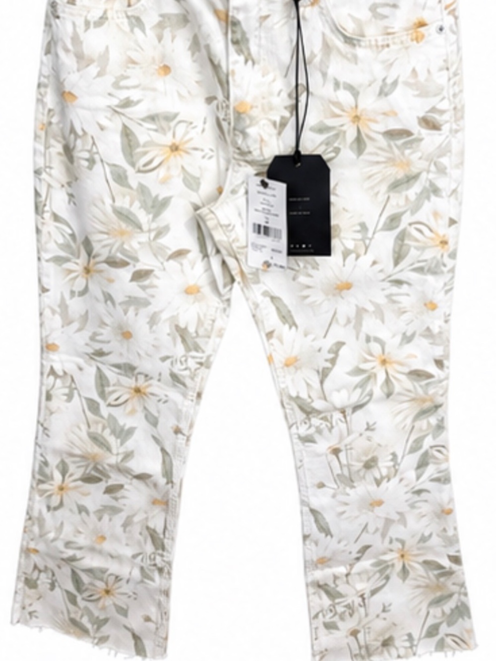Current/Elliott The Boulevard Mid Rise Crop Boot Jeans Size 26 NWT Floral Print - Picture 2 of 9